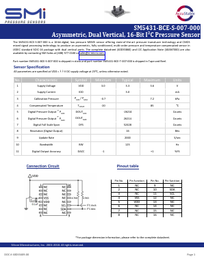 SM5431-BCE-S-007-000 Datasheet PDF Silicon Microstructures, Inc.