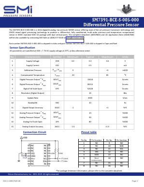 SM7391-BCE-S-005-000 Datasheet PDF Silicon Microstructures, Inc.