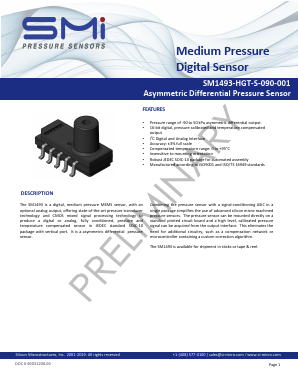SM1493-HGT-S-090-001 Datasheet PDF Silicon Microstructures, Inc.