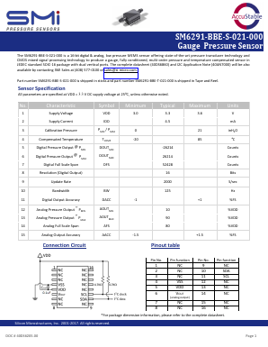 SM6291-BCE-S-030-000 Datasheet PDF Silicon Microstructures, Inc.