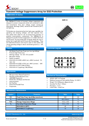 SMDA12C-8 Datasheet PDF Socay Electornics Co., Ltd.