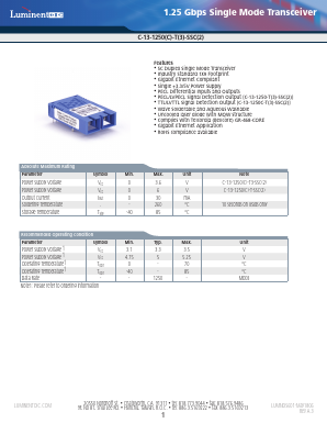 C-13-1250-T3-SSCA-G5 Datasheet PDF Source Photonics, Inc.
