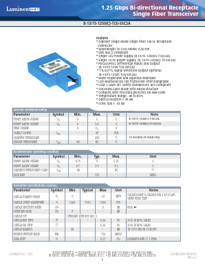 B-13-15-1250-T3-SSC2A Datasheet PDF Source Photonics, Inc.