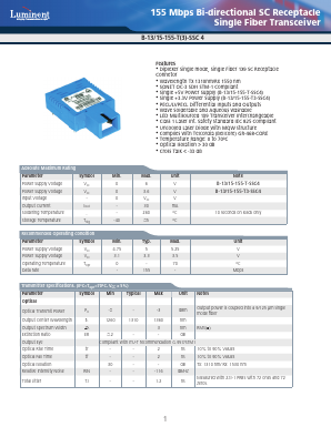B-13-15-155-T3-SSC4 Datasheet PDF Source Photonics, Inc.