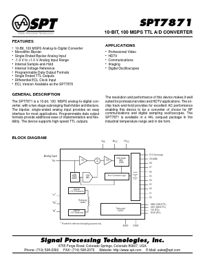 SPT7871SIQ Datasheet PDF Signal Processing Technologies