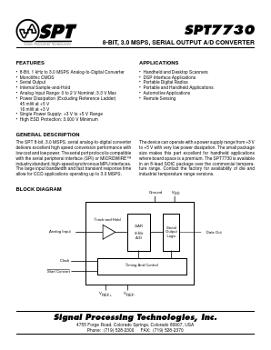 SPT7730 Datasheet PDF Signal Processing Technologies