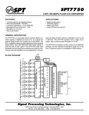 SPT7750AIK Datasheet PDF Signal Processing Technologies