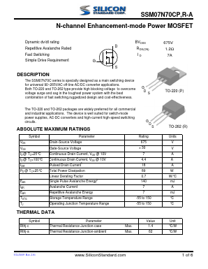 07N70CP-A Datasheet PDF Silicon Standard Corp.
