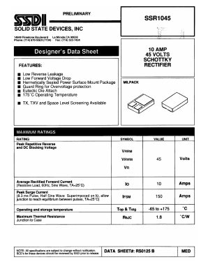 SSR1045 Datasheet PDF Solid State Devices, Inc.