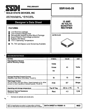 SSR1645-28 Datasheet PDF Solid State Devices, Inc.
