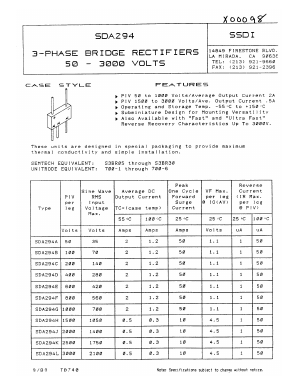SDA294A Datasheet PDF Solid State Devices, Inc.