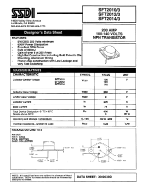 SFT2010/3 Datasheet PDF Solid State Devices, Inc.