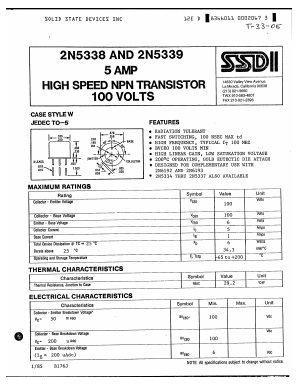 2N5002 Datasheet PDF Solid State Devices, Inc.