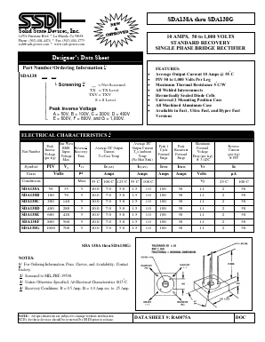 SDA138ATX Datasheet PDF Solid State Devices, Inc.