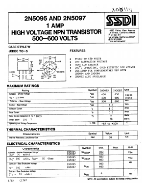 2N5097 Datasheet PDF Solid State Devices, Inc.