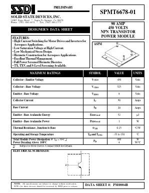 SPMT6678-01 Datasheet PDF Solid State Devices, Inc.