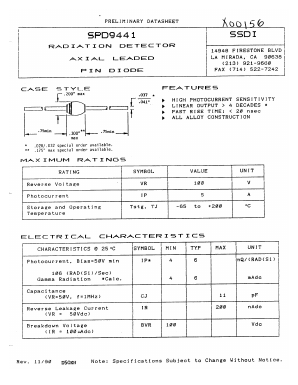 SPD9441 Datasheet PDF Solid State Devices, Inc.