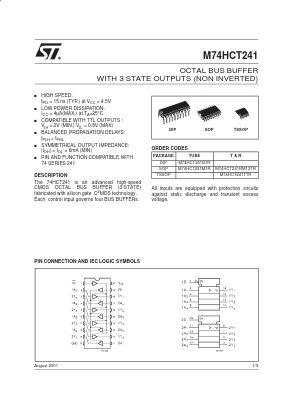 M74HCT241RM13TR Datasheet PDF STMicroelectronics