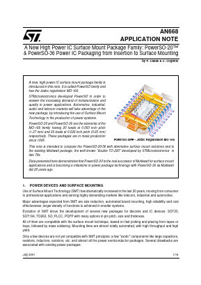 AN668 Datasheet PDF STMicroelectronics