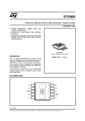STV5805 Datasheet PDF STMicroelectronics