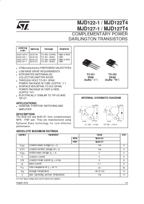 MJD122 Datasheet PDF STMicroelectronics