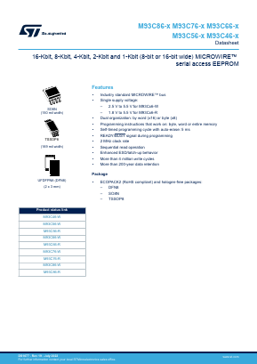 M93C56-X Datasheet PDF STMicroelectronics