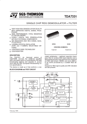 TDA7331 Datasheet PDF STMicroelectronics