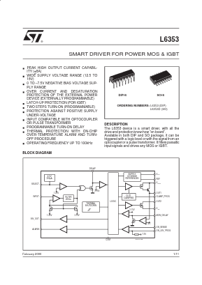 L6353D Datasheet PDF STMicroelectronics