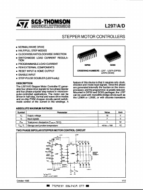 L297 Datasheet PDF STMicroelectronics