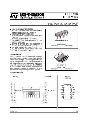 TEF3718S Datasheet PDF STMicroelectronics