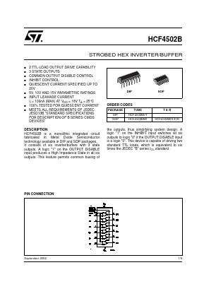 HCF4502M013TR Datasheet PDF STMicroelectronics