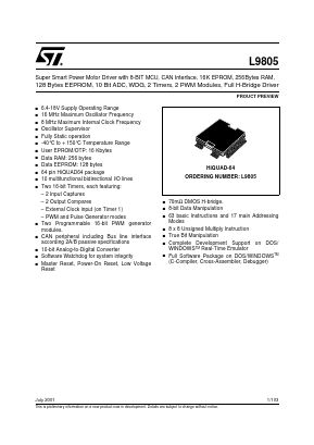 L9805 Datasheet PDF STMicroelectronics