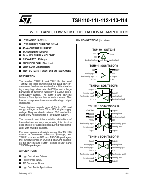 TSH111IDT Datasheet PDF STMicroelectronics
