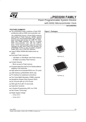 UPSD3255AV-24U6 Datasheet PDF STMicroelectronics