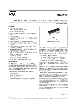 TDA9210 Datasheet PDF STMicroelectronics