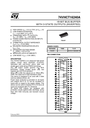 74VHCT16240A Datasheet PDF STMicroelectronics