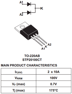 STPS20100 Datasheet PDF STMicroelectronics