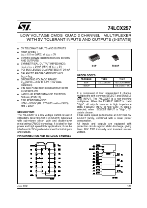 74LCX257 Datasheet PDF STMicroelectronics