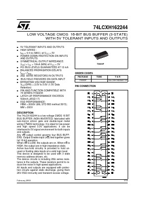 74LCXH162244TTR Datasheet PDF STMicroelectronics