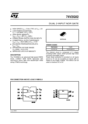 74V2G02 Datasheet PDF STMicroelectronics