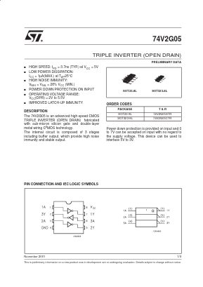 74V2G05STR Datasheet PDF STMicroelectronics