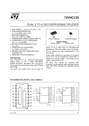 74VHC139T Datasheet PDF STMicroelectronics