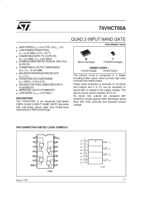 74VHCT00A Datasheet PDF STMicroelectronics
