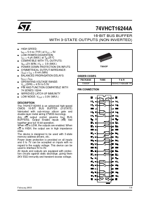74VHCT16244ATTR Datasheet PDF STMicroelectronics