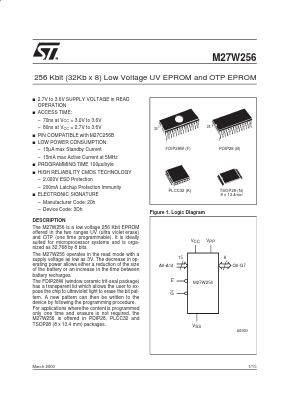 M27W256 Datasheet PDF STMicroelectronics
