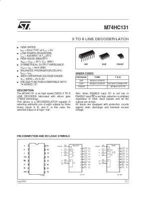 M74HC131RM13TR Datasheet PDF STMicroelectronics