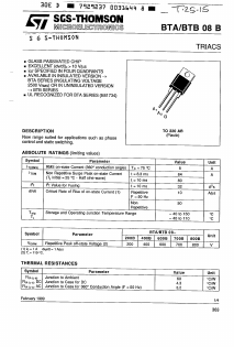 BTA08-400B Datasheet PDF STMicroelectronics