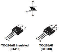 BTA10-800BRG Datasheet PDF STMicroelectronics