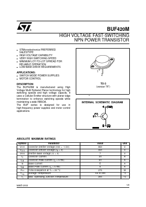 BUF420 Datasheet PDF STMicroelectronics