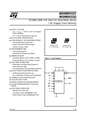 M59MR032C120ZC6T Datasheet PDF STMicroelectronics
